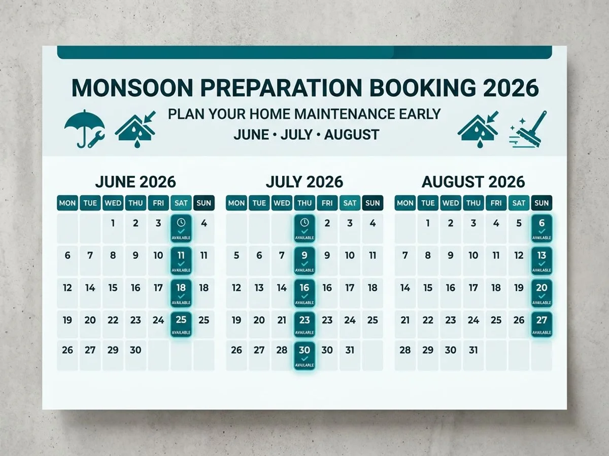 Calendar showing available booking slots