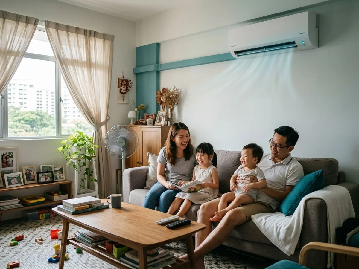 Family enjoying clean indoor air