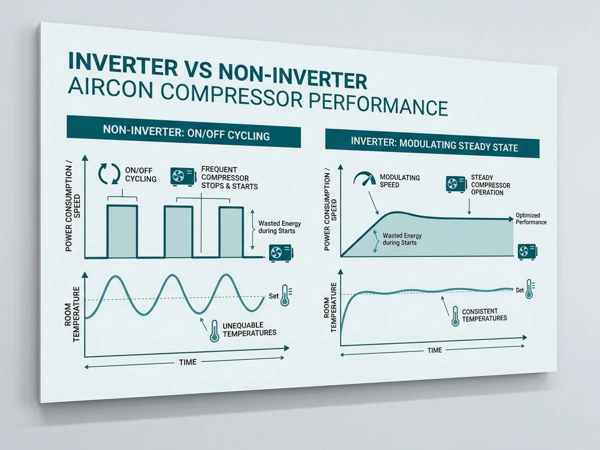Inverter modulation vs non-inverter on/off cycling
