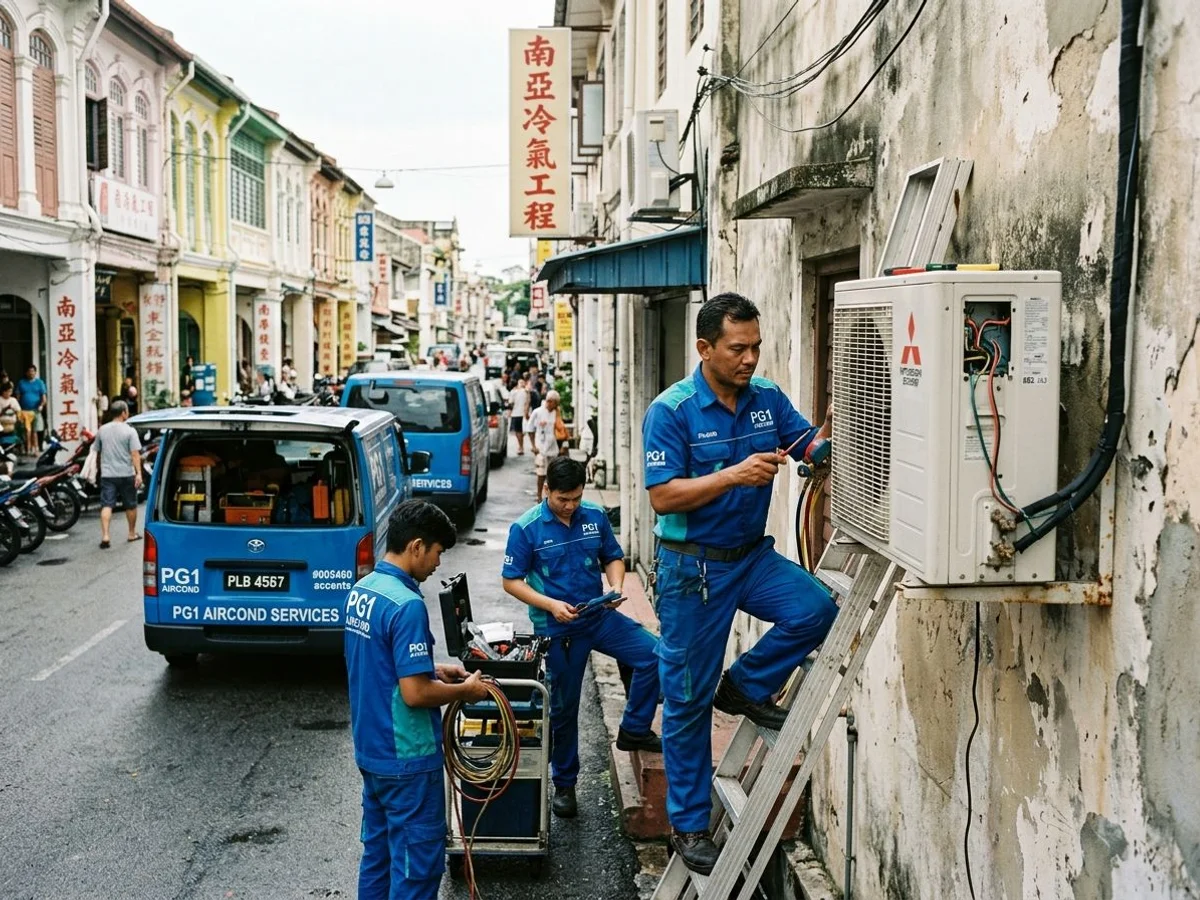 PG1 Aircond technician team in George Town