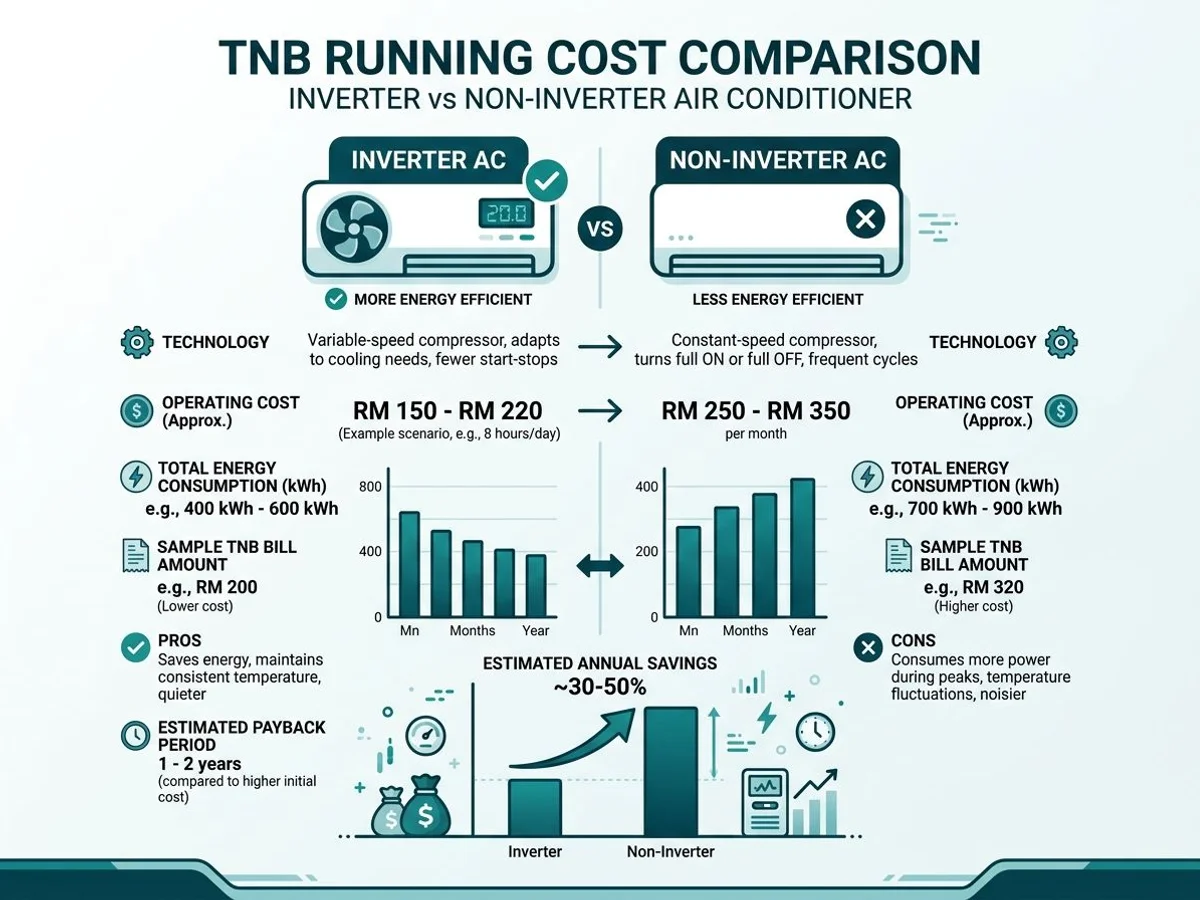 TNB running cost comparison by HP